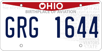 OH license plate GRG1644