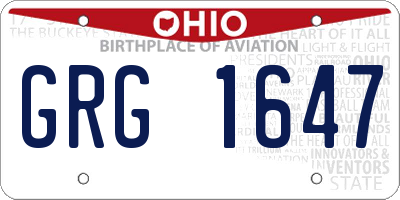 OH license plate GRG1647