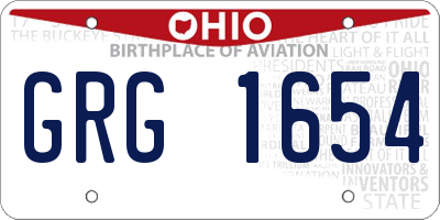 OH license plate GRG1654