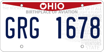OH license plate GRG1678