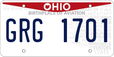 OH license plate GRG1701