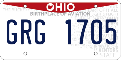 OH license plate GRG1705