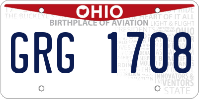 OH license plate GRG1708