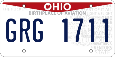 OH license plate GRG1711