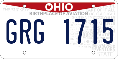 OH license plate GRG1715