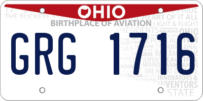OH license plate GRG1716