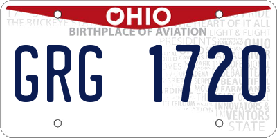 OH license plate GRG1720