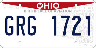 OH license plate GRG1721