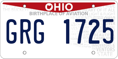 OH license plate GRG1725