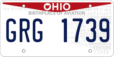 OH license plate GRG1739