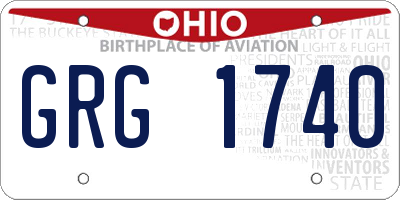 OH license plate GRG1740