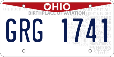 OH license plate GRG1741