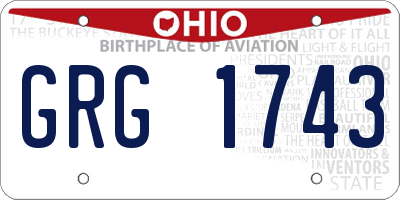 OH license plate GRG1743