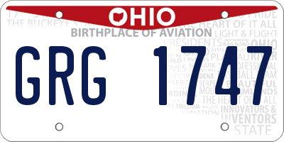 OH license plate GRG1747