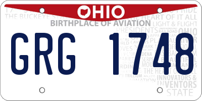 OH license plate GRG1748