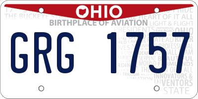 OH license plate GRG1757