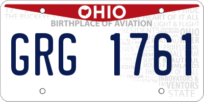 OH license plate GRG1761