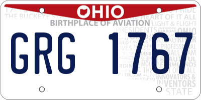 OH license plate GRG1767