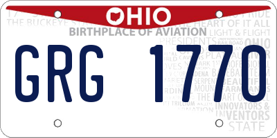 OH license plate GRG1770