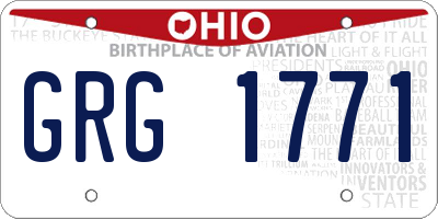 OH license plate GRG1771
