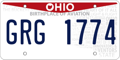 OH license plate GRG1774