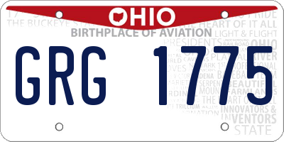 OH license plate GRG1775