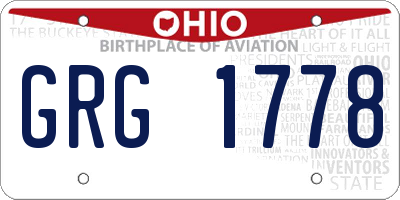 OH license plate GRG1778