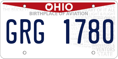 OH license plate GRG1780