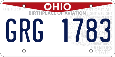 OH license plate GRG1783