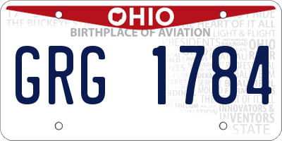 OH license plate GRG1784
