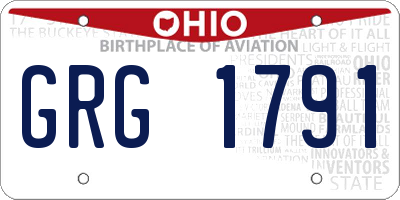 OH license plate GRG1791