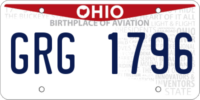 OH license plate GRG1796