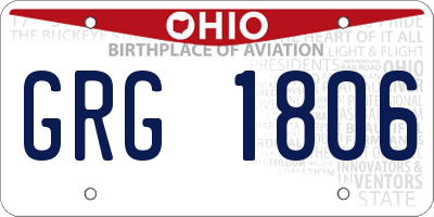 OH license plate GRG1806