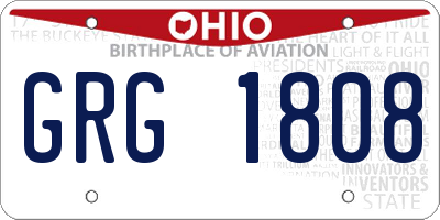 OH license plate GRG1808