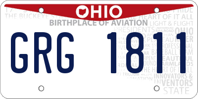 OH license plate GRG1811