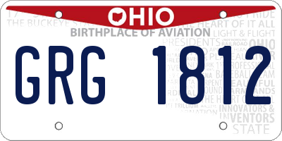 OH license plate GRG1812