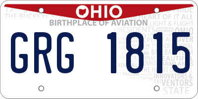 OH license plate GRG1815