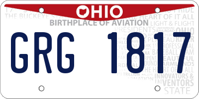 OH license plate GRG1817