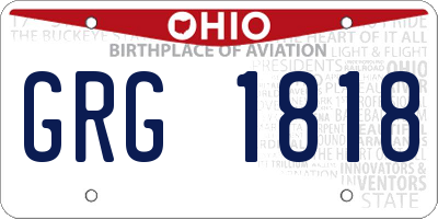 OH license plate GRG1818