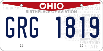 OH license plate GRG1819