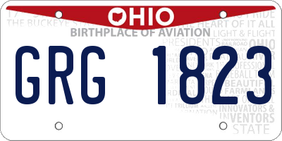 OH license plate GRG1823