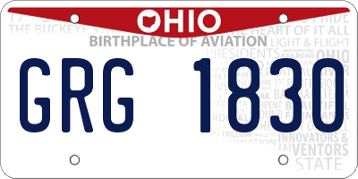 OH license plate GRG1830