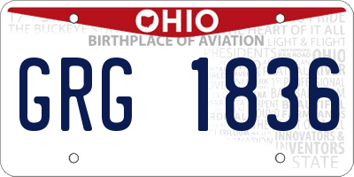 OH license plate GRG1836