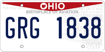 OH license plate GRG1838