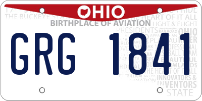 OH license plate GRG1841