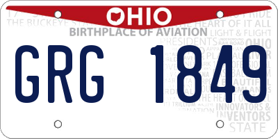 OH license plate GRG1849