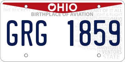 OH license plate GRG1859