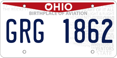 OH license plate GRG1862