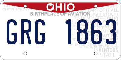 OH license plate GRG1863