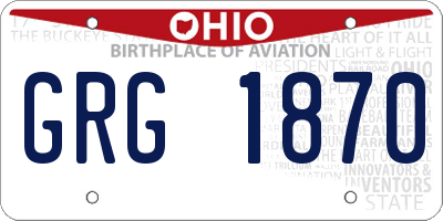 OH license plate GRG1870
